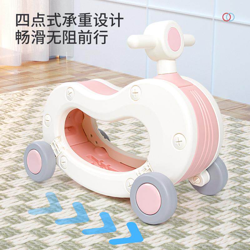 儿童摇摇马溜溜车二合一婴儿宝宝玩具大号加厚小木马太空滑行车