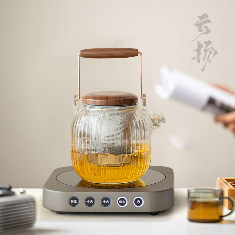 新款电陶炉煮茶器耐热玻璃围炉茶壶小型电热煮茶炉烧水壶泡茶专用