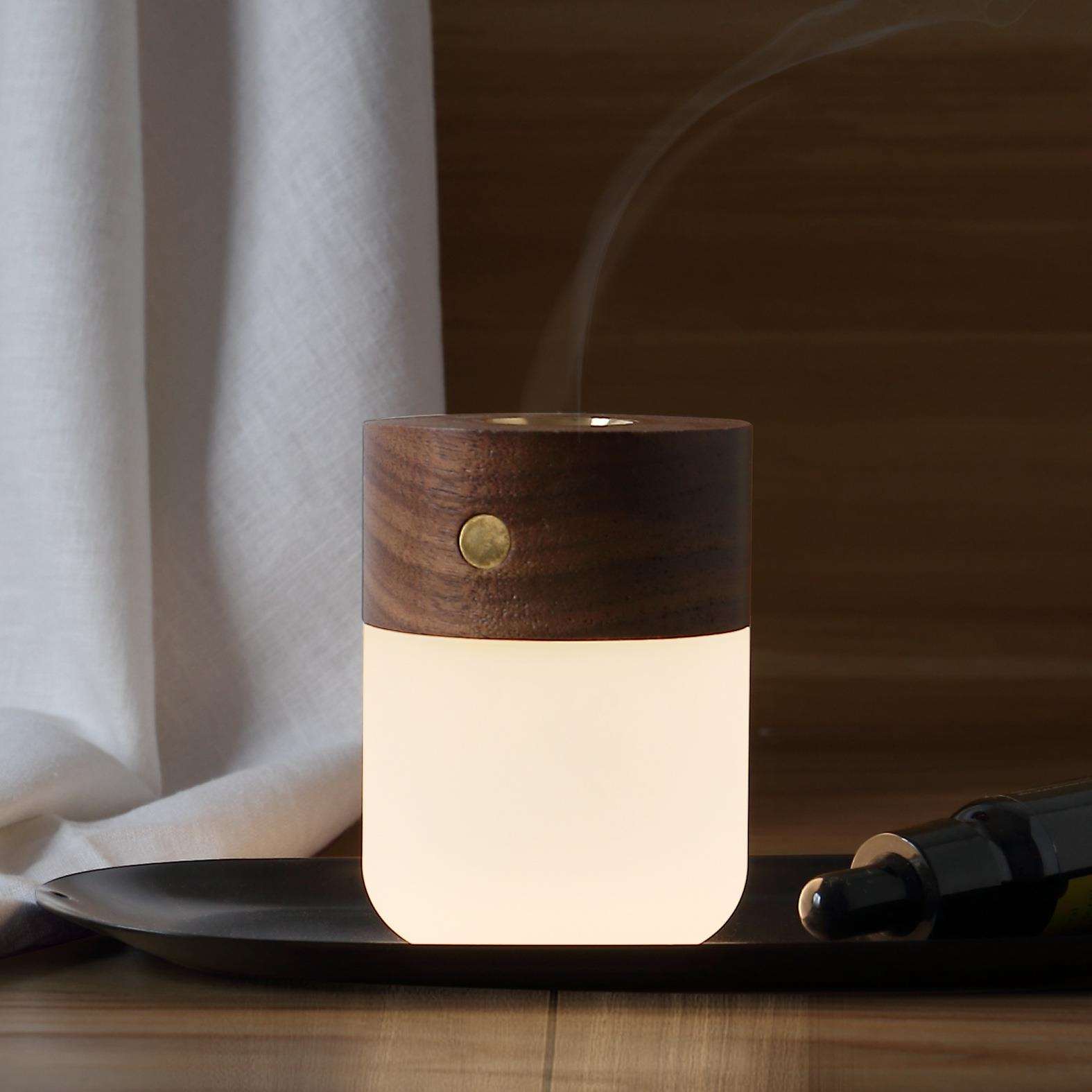 好棒香熏小夜灯LED床头伴睡简约木纹小台灯家用卧室瑜伽房氛围灯