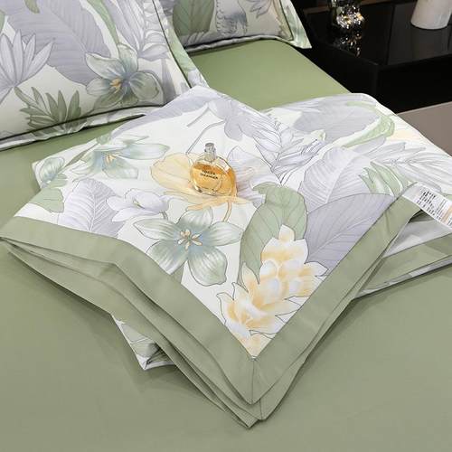 新款水洗真丝夏被四件套天丝夏被四件套夏凉被子200X230cm单