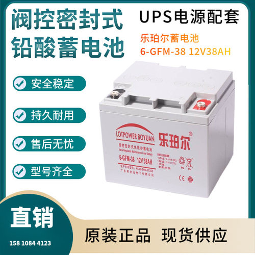 乐珀尔蓄电池6-GFM-38 12V38AH 开关控制 参数规格 参数供应三年