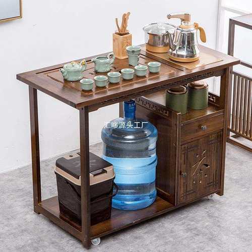 可移动小茶几桌茶车茶台实木家用客厅阳台茶盘泡茶水置物架子