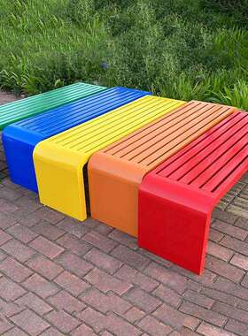 GRN-DT02户外公园长椅休闲座椅塑木长条椅室外露天长凳子公共椅