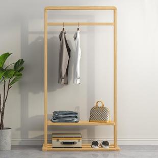 衣帽架加粗款 落地卧室挂衣架收纳简约实木衣架立地储物移动衣帽架