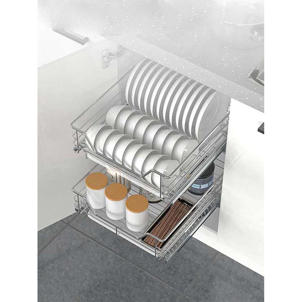 304不锈钢拉蓝小号碗蓝400橱柜内置450拉栏500抽屉调味篮加深拉篮