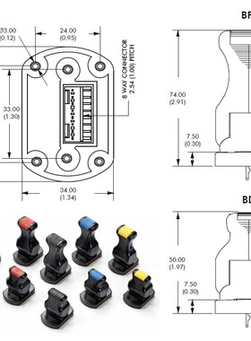 霍尔感应手握型操纵杆厂家Apem开关BF125SD1BL0500