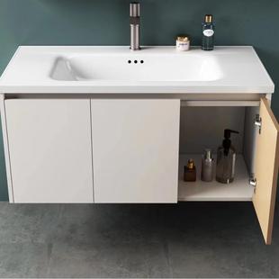 智能陶瓷一体盆挂墙式右边烤漆浴室柜简约卫生间洗脸池洗手洗漱台