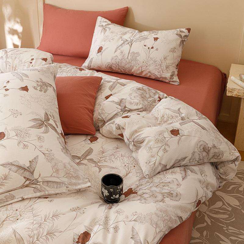 加厚保暖全棉磨毛四件套纯棉被套床上用品三件套秋冬保暖套件床单