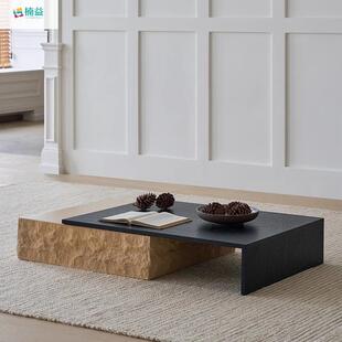 楠益塔里茶几复古风家用可伸缩茶桌小户型客厅现代简约高级茶台