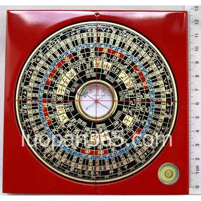 京文堂日星堂罗庚盘罗盘4吋2三元盘15层电木