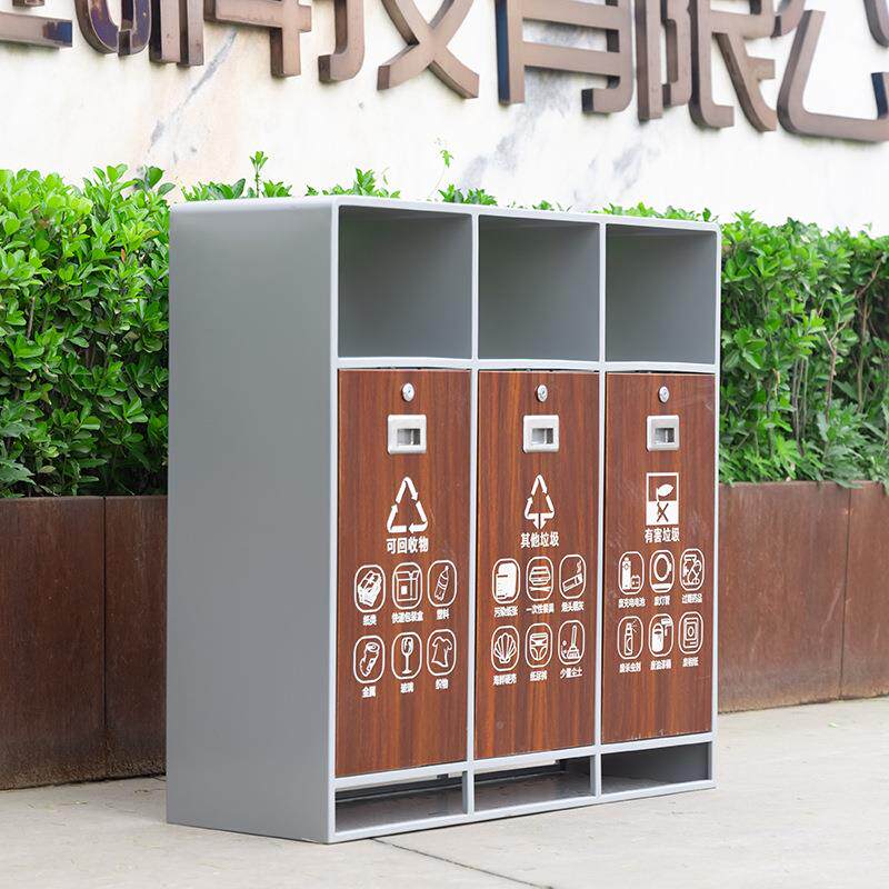 分类户垃桶外果皮箱商钢场广场售楼处圾小区学校不锈FLLJT-24垃圾