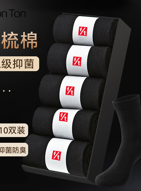 Fiton Ton10双袜子男秋冬款保暖抗菌防臭中筒袜吸汗商务袜长袜