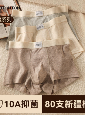 Fiton Ton男士内裤男款纯棉四角裤抑菌裆平角裤头透气青少年短裤