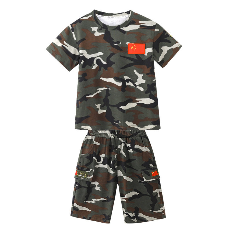 儿童军训服夏季男童迷彩服套装特种兵演出服夏令营女童短袖两件套