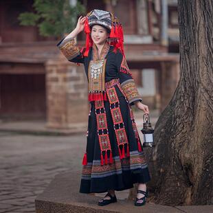 新款瑶族服装女广西三月三少数民族舞蹈服饰成人盘王节表演出旅拍