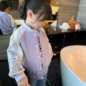 卡通开衫 棒球服秋装 上衣潮 女孩外衣洋气风衣儿童装 女童外套春秋款