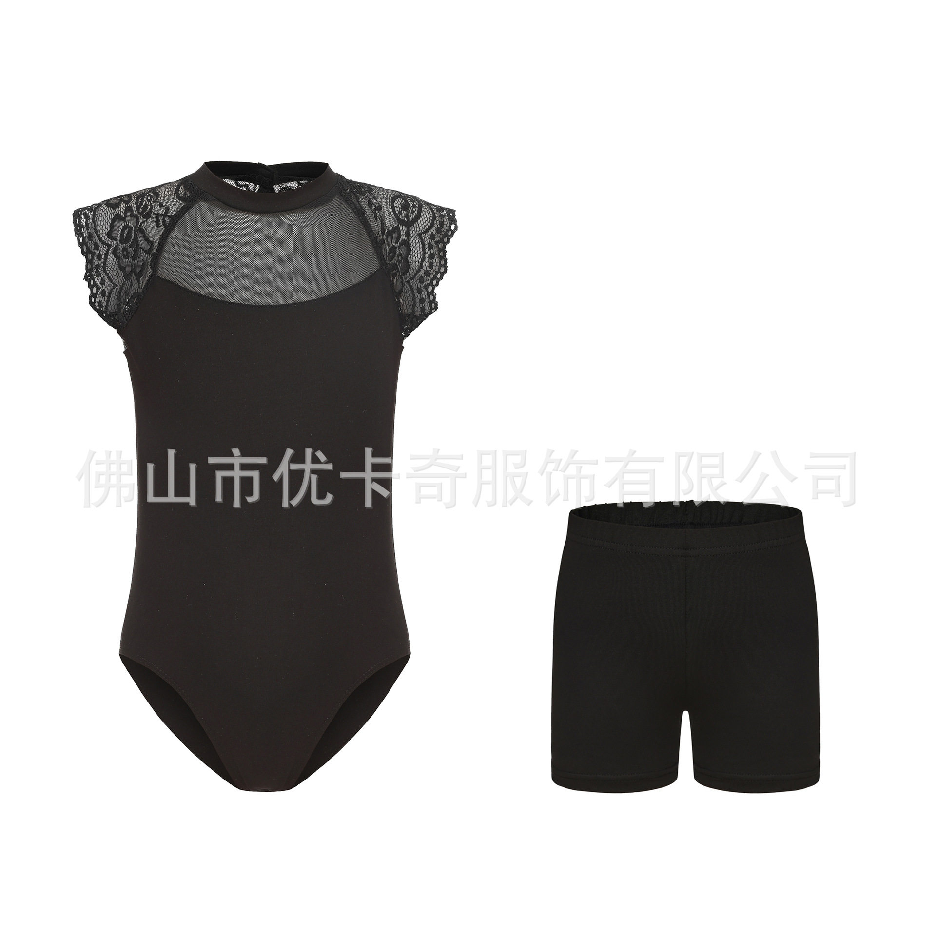 女童芭蕾舞练功服儿童蕾丝体操服中国舞考级服舞蹈服平角短裤套装