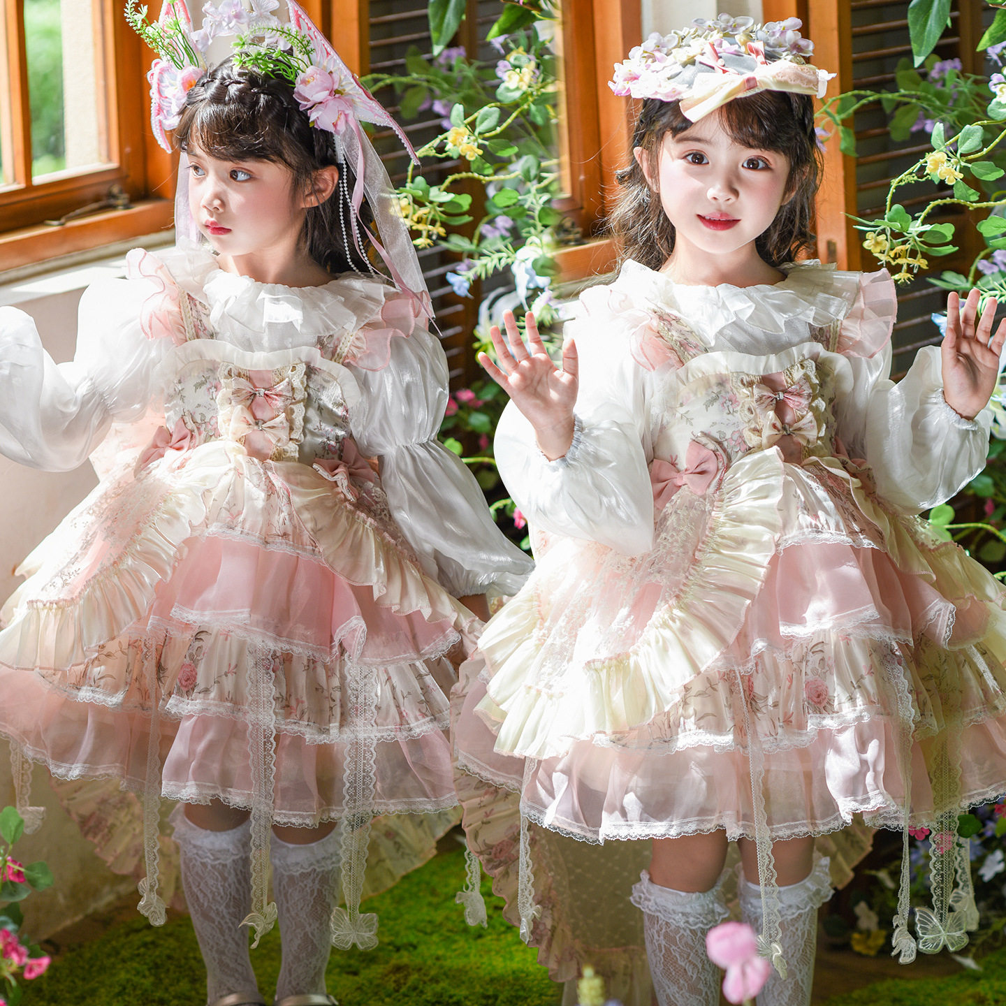 女童连衣裙秋装2025新款洋气儿童洛丽塔公主裙女宝宝生日礼服裙子