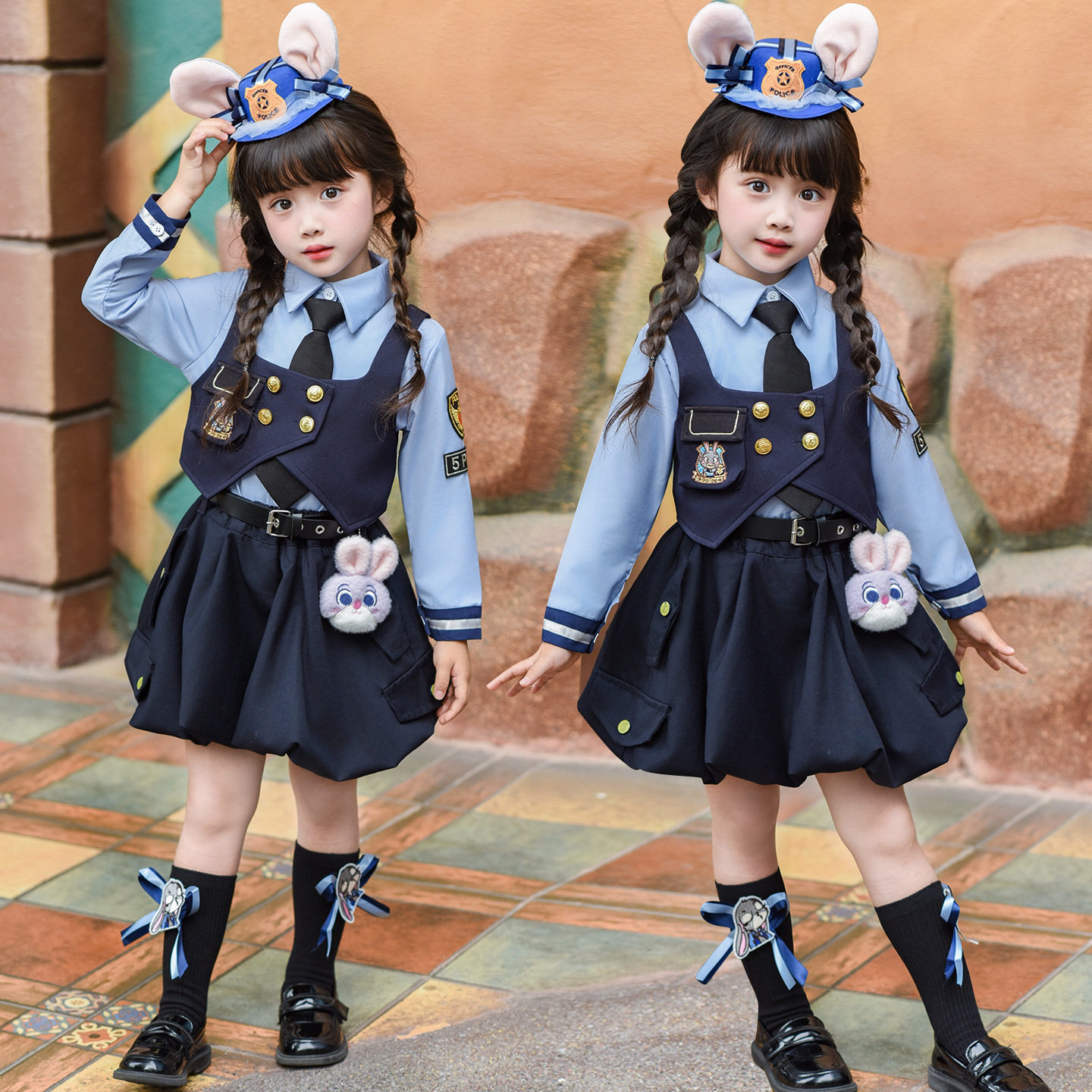 女童朱迪兔子警官jk套装秋冬洛丽塔学院风儿童疯狂动物城公主裙子