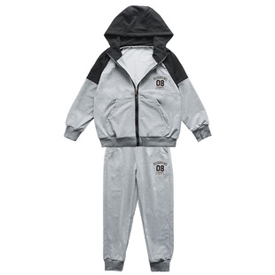 儿童套装男童春秋款外套新款中大童开衫卫衣连帽休闲运动两件套