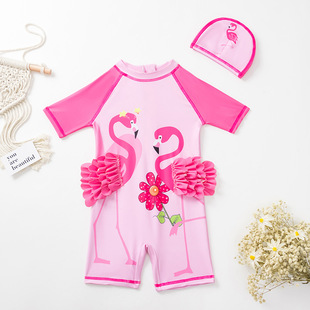 卡通婴童短袖 韩版 女童游泳泡温泉防晒泳装 水泡仔儿童泳衣2025夏季