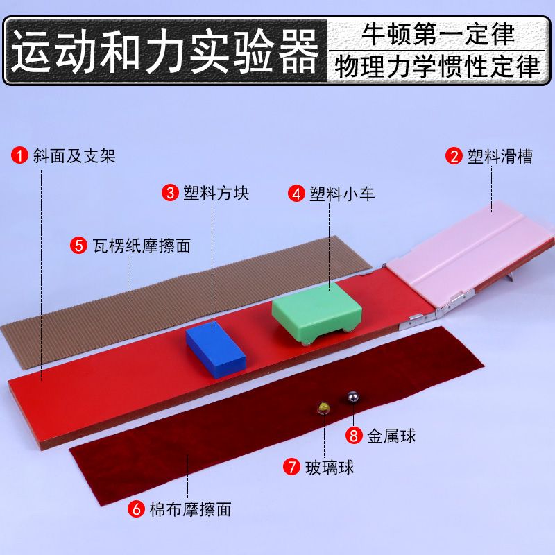 运动和力实验器探究牛顿第一定律惯性定律演示器初中物理力学实验