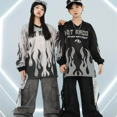 儿童街舞潮服男童演出少儿嘻哈hiphop童装秋冬潮牌表演服酷帅套装