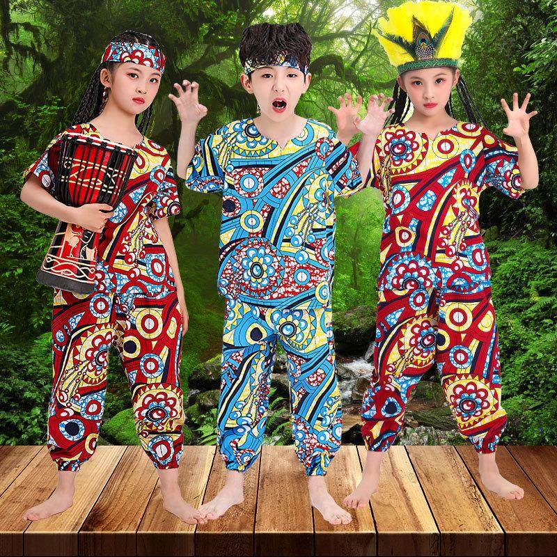 六一儿童非洲鼓演出服印第安人装扮非洲民族舞蹈服幼儿手鼓表演服