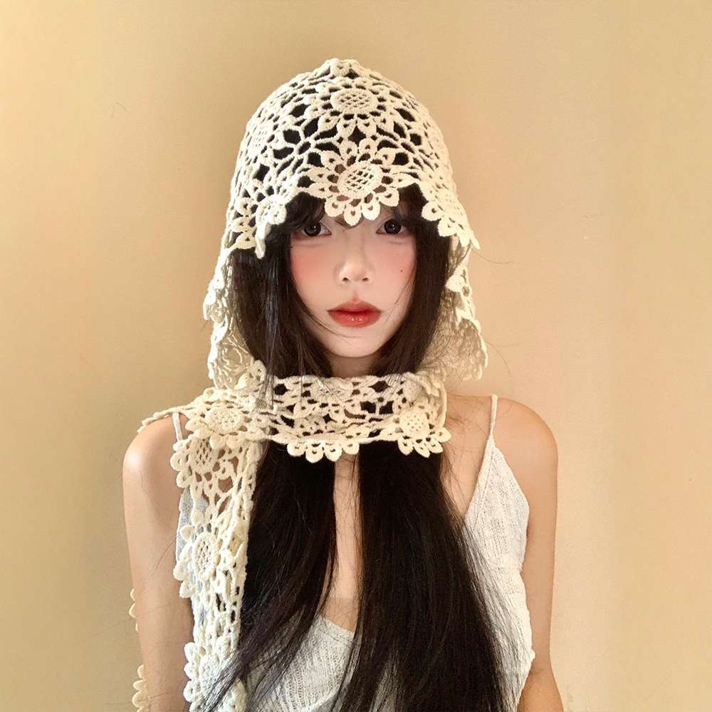 镂空针织夏季薄款显脸小钩花女