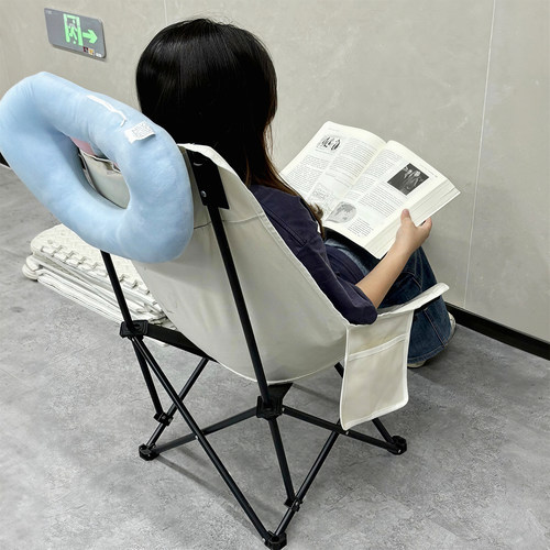 小椅子叠月亮椅图书馆学习靠背凳