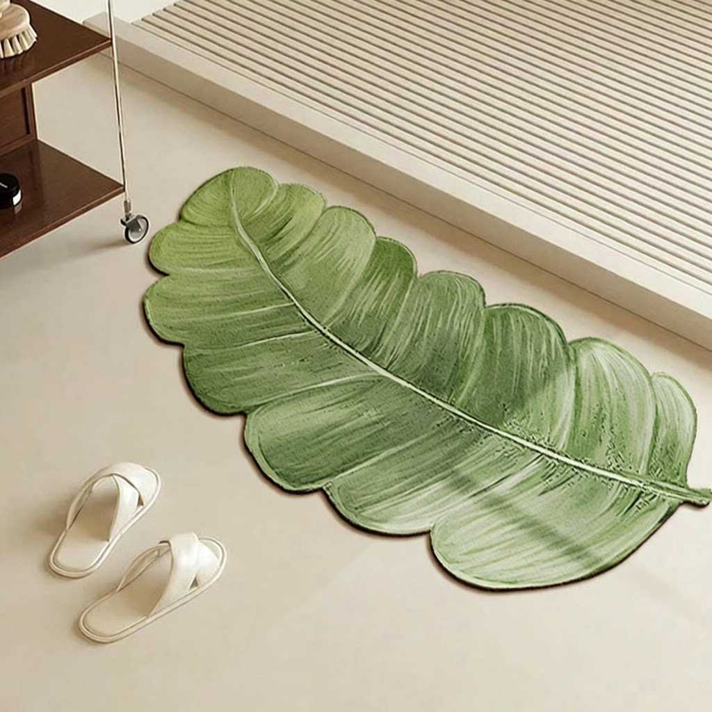 ins风绿植浴室脚垫卫生间吸水