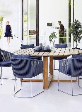 制户50985外藤定家具庭椅院别闲墅藤编桌椅套装防水花园阳台休藤