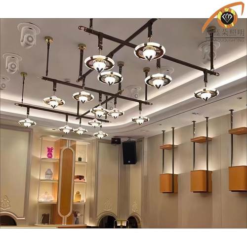 轻奢酒店吊灯非标代灯具组合皮灯FIC革具现工程订制灯