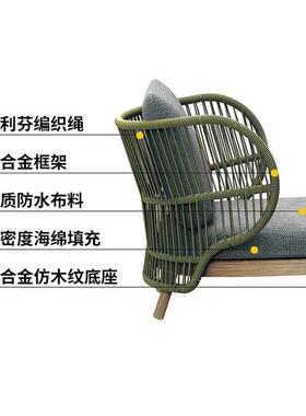 户外阳台藤沙编发休闲庭院LKQ合客厅花园露天椅茶子几组懒人藤椅