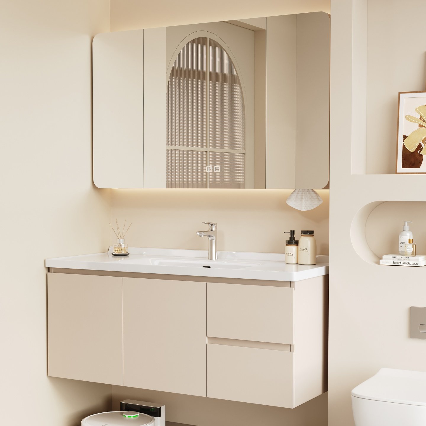 奶油橡木烤漆浴室柜组合卫生间陶瓷一体盆简约洗手盆洗脸盆洗漱台,家装主材,浴室柜组合,淘宝优惠券,粉丝福利购,淘宝优惠卷