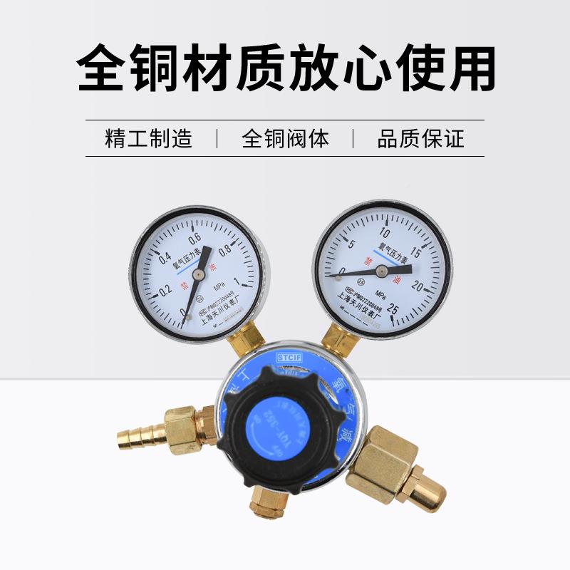 上海器减压YQ5Y-342 1*2M微PYQY-342a 带调 牌 氧气减压器 减压阀