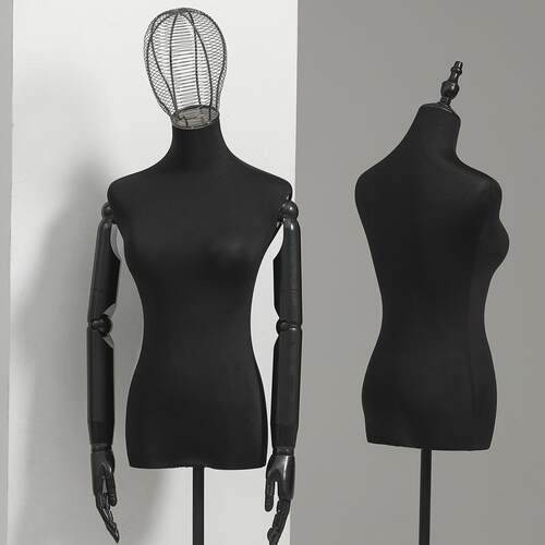 新款直销女服装店婚纱人体时装黑棉布半身假人偶服装店模特架子展