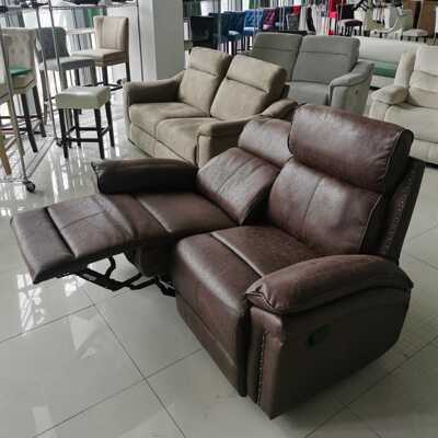 新款直销睿客临烫金革双人沙发功能可躺午休沙发现货recliner sof