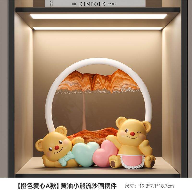 新款直销创意山水沙漏流沙画摆件轻奢家居客厅装饰礼物办公室装饰