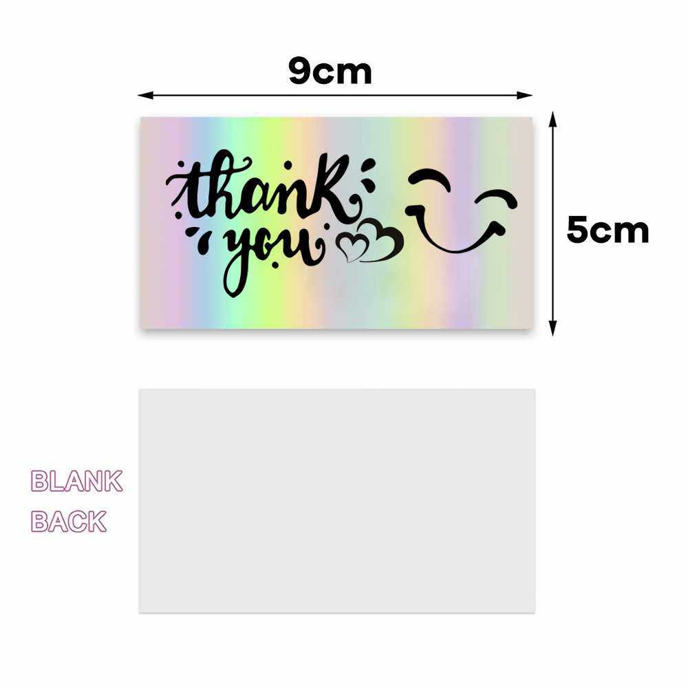 新款直销50张/包5*9厘米感谢您支持我的小企业镭射感谢卡8