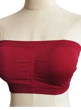 新款直销Strapless Bandeau Bra外贸一字文胸双层抹胸带胸垫无痕