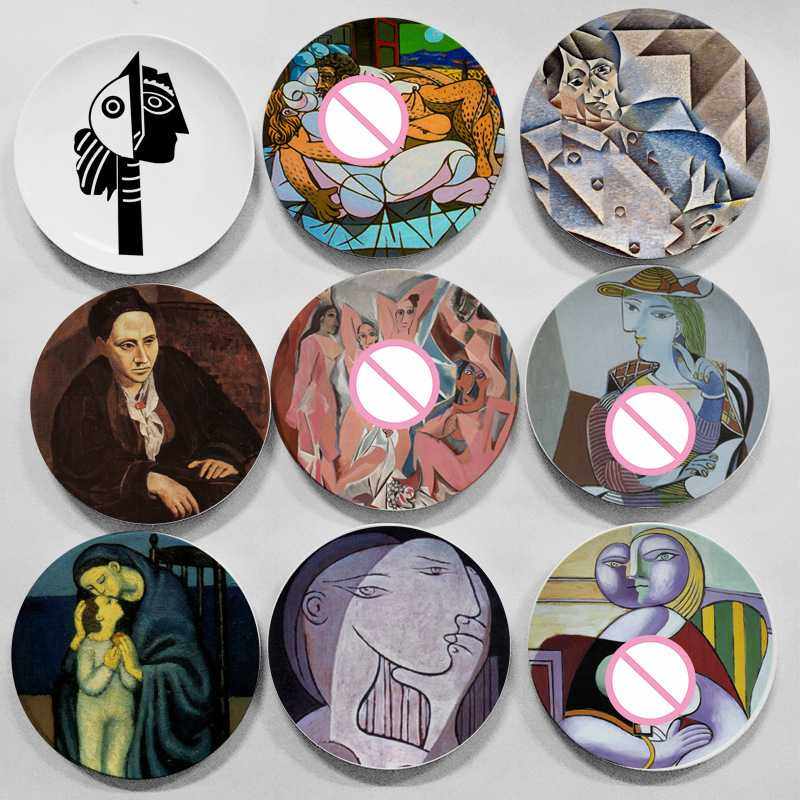 新款直销毕加索油画装饰挂盘墙面装饰抽象陶瓷艺术盘餐厅客厅坐盘,家居饰品,装饰坐盘/挂盘,淘宝优惠券,粉丝福利购,淘宝优惠卷