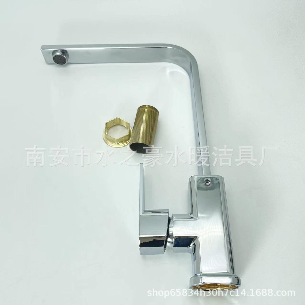 新款直销水龙头厨房洗菜盆四方七字扁管菜盆水槽龙头冷热轻奢厨房