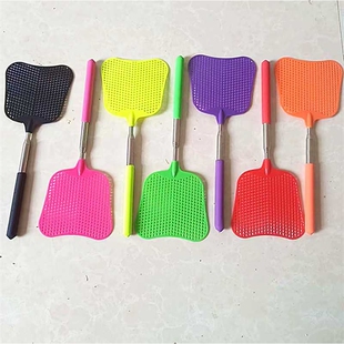 新款直销伸缩苍蝇拍新款塑料拍加长铁杆加厚手动家用打蚊子拍不烂