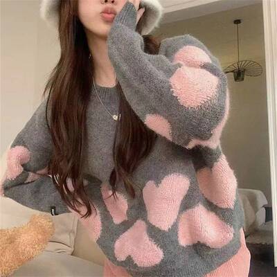 Small fragrant sense of lax lazy wind love knitted pullover
