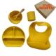feeding tableware piece Baby silicone bowl set bib spoon