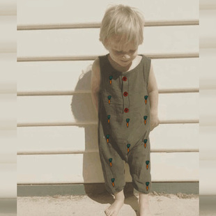 H#children's jumpsuit baby crawl suit open buckle convenient