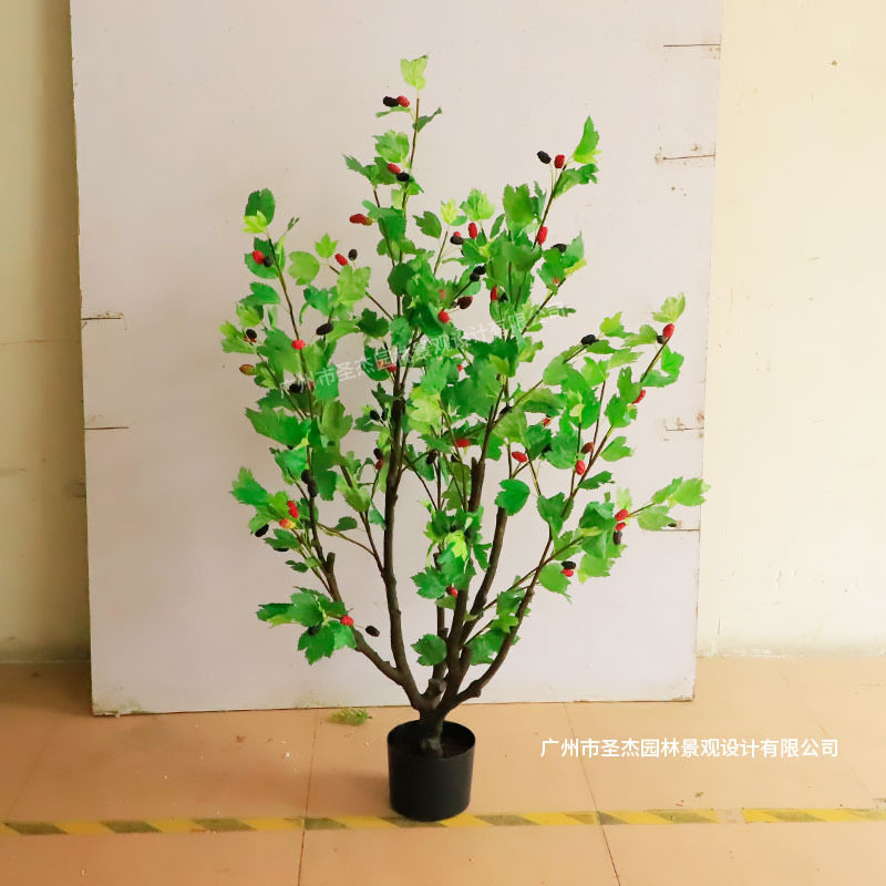 仿真桑葚树人造软装绿植盆栽酒店商场造景装饰家居装饰带果桑葚树