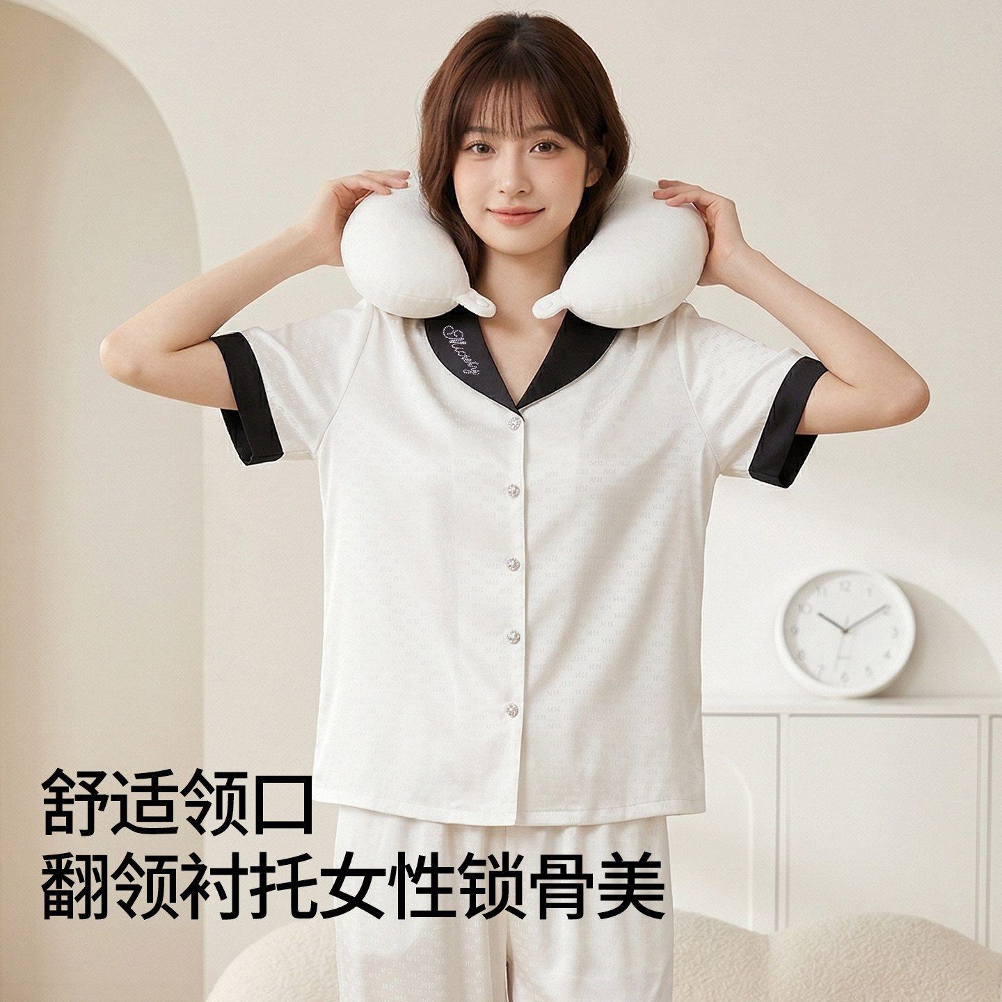 香蜜闺秀女士家居服柔美蚕丝柔软面料缎面短袖短裤/长裤夏季睡衣