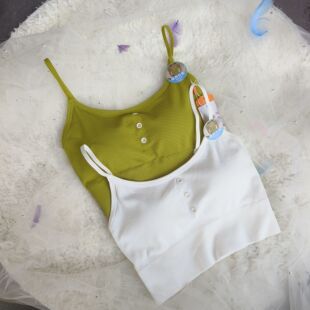 香蜜闺秀细带美背内衣透气内搭抹胸性感无钢圈背心式文胸纽扣聚拢